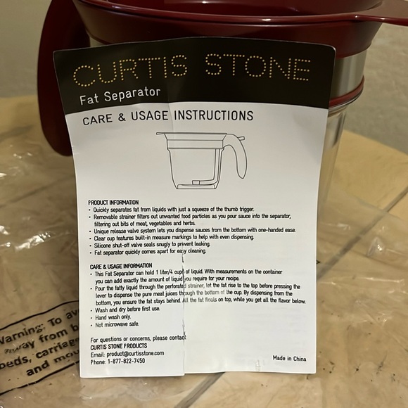 NEW Curtis Stone Red Gravy and Fat Separator - Picture 5 of 7